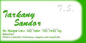 tarkany sandor business card